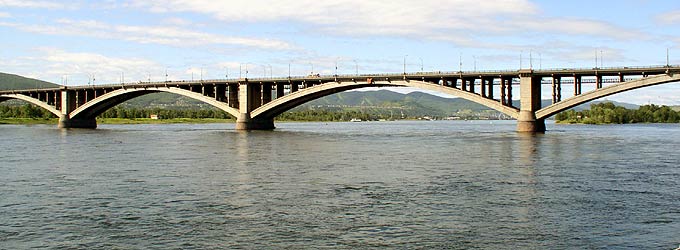 Bridge cross the Yenisey river